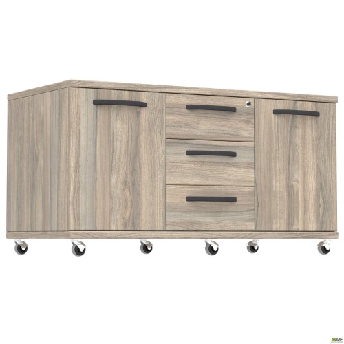Mobile cabinet SIG-401-1 (1200x600x630mm), black handles / elm liberty smoked