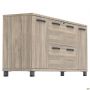 SIG-402-1 assistant cabinet (1600x420x750mm) black graphite legs/Smoky Liberty Elm