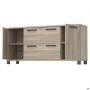 SIG-402-1 assistant cabinet (1600x420x750mm) black graphite legs/Smoky Liberty Elm