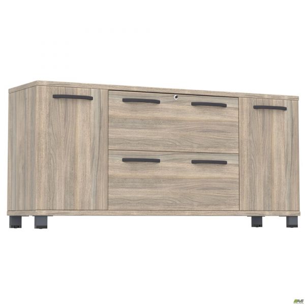 SIG-402-1 assistant cabinet (1600x420x750mm) black graphite legs/Smoky Liberty Elm