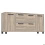 SIG-402-1 assistant cabinet (1600x420x750mm) black graphite legs/Smoky Liberty Elm
