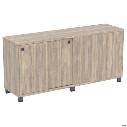 SIG-403-1 sliding-door cabinet (1600x420x645mm), black graphite legs / elm liberty smoked front
