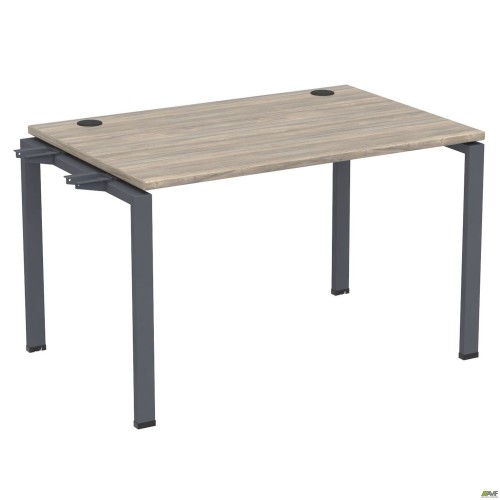 Sectional desk element with single brackets SIG-341 (1187x800x750mm), black graphite/Liberty elm