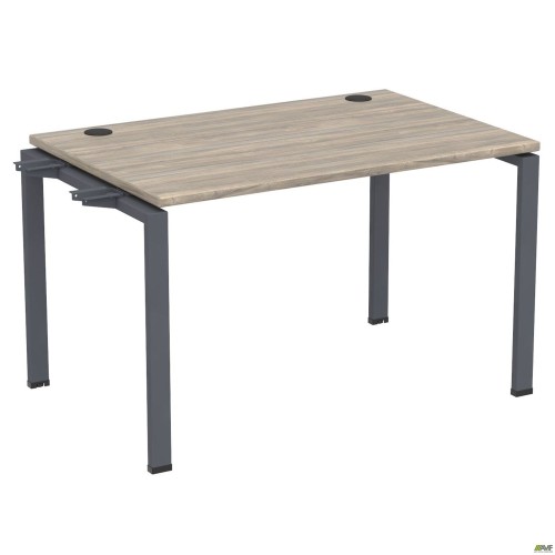 Sectional desk element with single brackets SIG-342 (1387x800x750mm), black graphite/Liberty elm