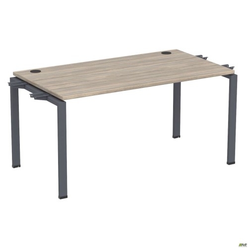 Sectional desk element with double brackets SIG-352 (1387x800x750mm), black graphite/Liberty elm