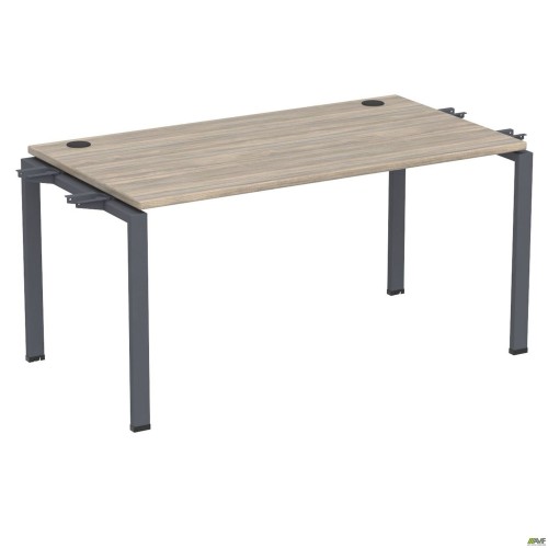 Sectional desk element with double brackets SIG-353 (1587x800x750mm), black graphite/Liberty elm