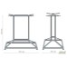 Contour Dual table base, satin grey, 700x450x720H mm