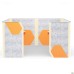 Cabi double pod, grey felt/orange felt, beige-white