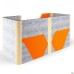 Cabi double pod, grey felt/orange felt, beige-white