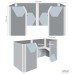 Cabi double pod, grey felt/orange felt, beige-white