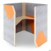 Cabi pod, grey felt/orange felt, beige-white