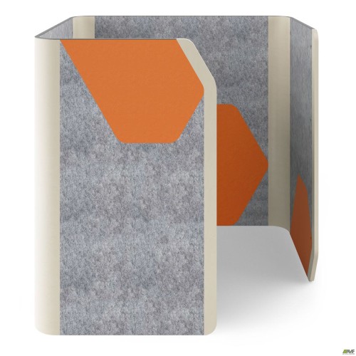 Cabi pod, grey felt/orange felt, beige-white