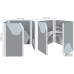 Cabi pod, grey felt/orange felt, beige-white