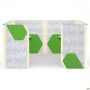 Cabi double pod, grey felt/green felt, black graphite