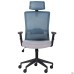 Uran Black HR chair, Sydney-05 seat / SL-18 aquamarine mesh back