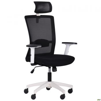 Uran White HR chair, Sydney-07 seat / HY-100 black mesh back