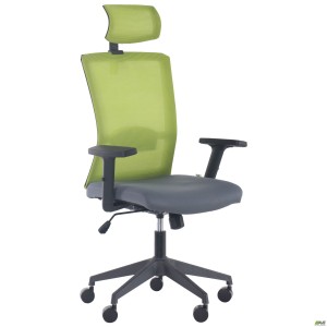 Uran Black HR chair, Nest-08 grey seat / SL-06 green mesh back Uran Black HR chair, Nest-08 grey seat / SL-06 green mesh back