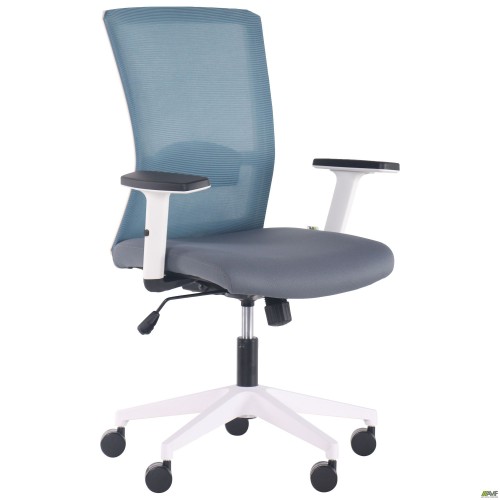 Uran White chair, Nest-08 grey seat / SL-18 aquamarine mesh back