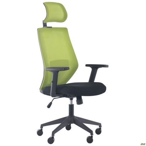 Lead Black HR chair, black Нест-01 seat / lime SL-06 mesh back
