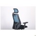 Lead Black HR chair, black Нест-01 seat / aquamarine SL-18 mesh back