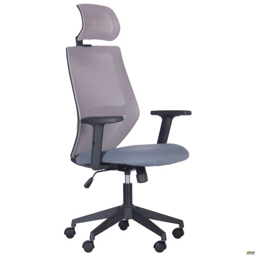 Lead Black HR chair, grey Нест-08 seat / grey HY-109 mesh back