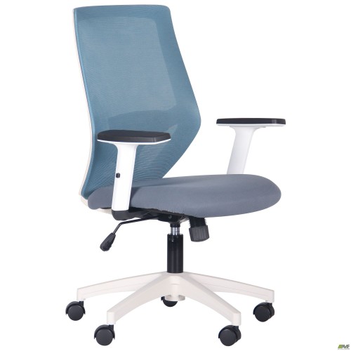 Lead White chair, grey Нест-08 seat / aquamarine SL-18 mesh back