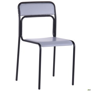 Askona chair, black frame, grey PVC