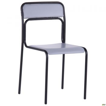 Askona chair, black frame, grey PVC