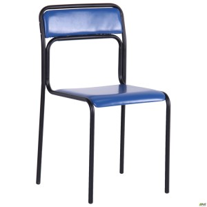 Askona chair, black frame, blue PVC