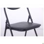 Joker chair, black frame, black faux leather
