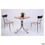 Aliya X table base, chrome, grey plastic