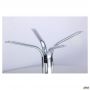 Aliya X table base, chrome, grey plastic