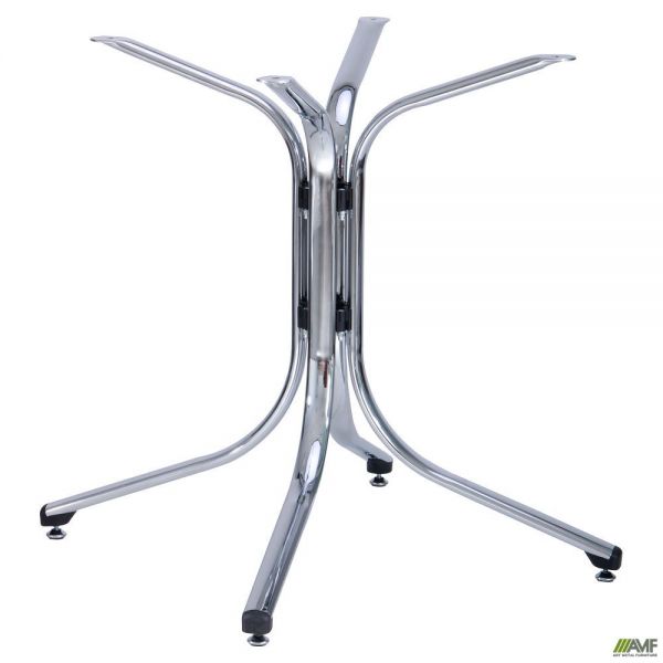 Aliya X table base, chrome, grey plastic