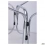 Aliya H 300 table base, chrome, grey plastic