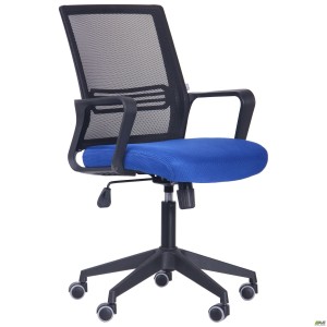 Jun chair, blue mesh seat / black mesh back