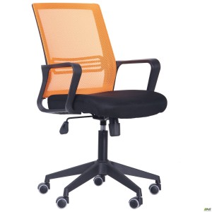 Jun chair, black mesh seat / orange mesh back