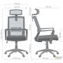 Neon HR chair, Sydney-20 seat / blue mesh back