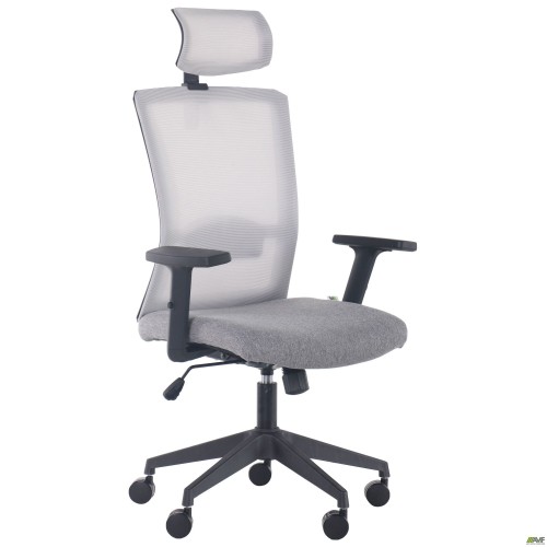 Uran Black HR chair, Sydney-20 seat / SL-01 light grey mesh back