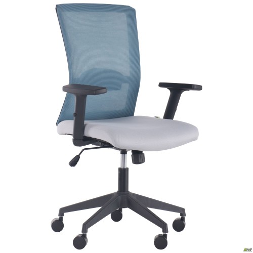 Uran Black chair, Nest-19 light grey seat / SL-18 aquamarine mesh back