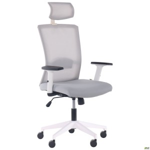 Uran White HR chair, Nest-19 light grey seat / SL-01 light grey mesh back Uran White HR chair, Nest-19 light grey seat / SL-01 light grey mesh back
