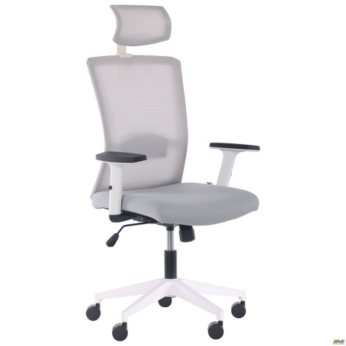 Uran White HR chair, Nest-19 light grey seat / SL-01 light grey mesh back