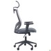 Lead Black HR chair, grey Нест-08 seat / light grey SL-01 mesh back