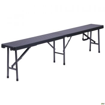 Лавочка складна Джилі пластик rattan black