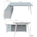 Рабочее место + USB Delta DL-101L (1990х1600х750мм) Блеквуд Ячменный / Каркас белый / Опора белый беж
