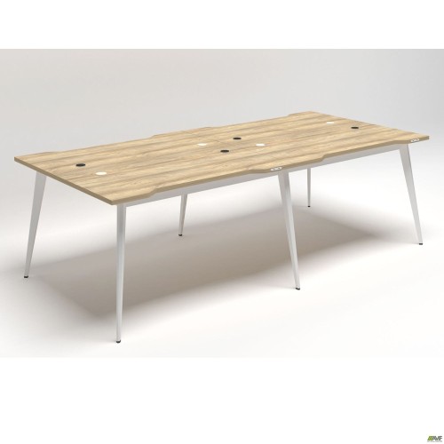 Delta DL-104 workstation + USB (2380x1200x750mm) Blackwood barley / white frame