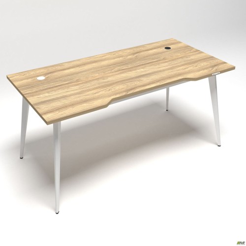 Delta DL-106 Desk + USB (1590x800x750mm) Blackwood Barley / White Frame
