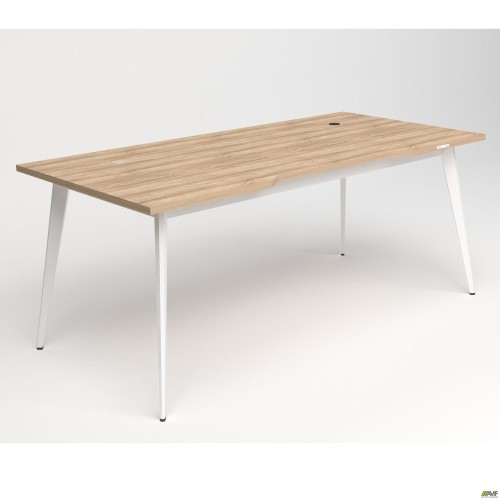 Delta DL-107 Desk + USB (1790x900x750mm) Blackwood Barley / White Frame