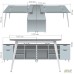 Delta DL-108 workstation + USB (3180x2400x750mm) Blackwood barley / white frame / beige-white base