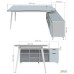 Робоче місце Delta DL-101R (1990х1600х750мм) Блеквуд Ячмінний / Каркас білий / Опора білий беж