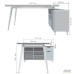 Рабочее место + USB Delta DL-100R (1790х1200х750мм) Блеквуд Ячменный / Каркас белый / Опора белый беж